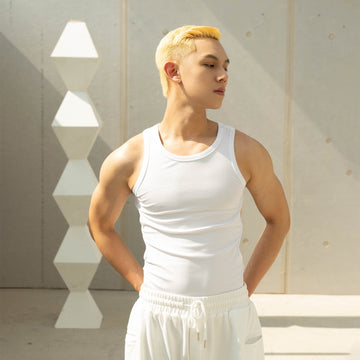 CLP Slim Hollowed Tank Top White-Tank Top-XXS-White-Free Shipping Leatheretro