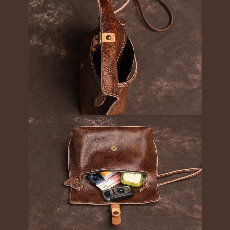 Vintage Genuine Leather Crossbody Bag for Women-Handbags-Coffee-Free Shipping Leatheretro