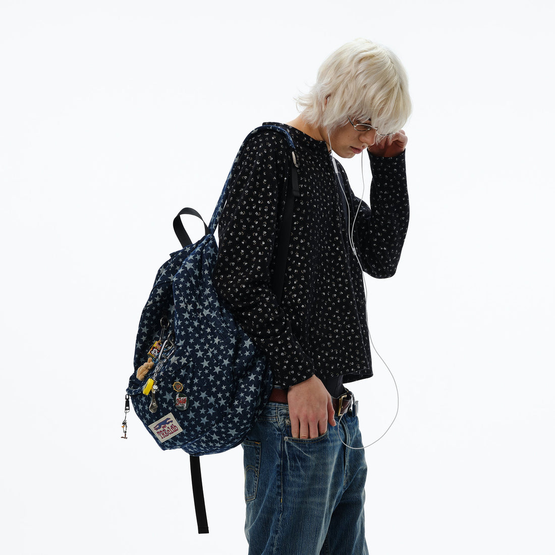 TRECLUB Multi-Eyelet Star Graphic Campus Backpack-Bag-One Size-Free Shipping Leatheretro