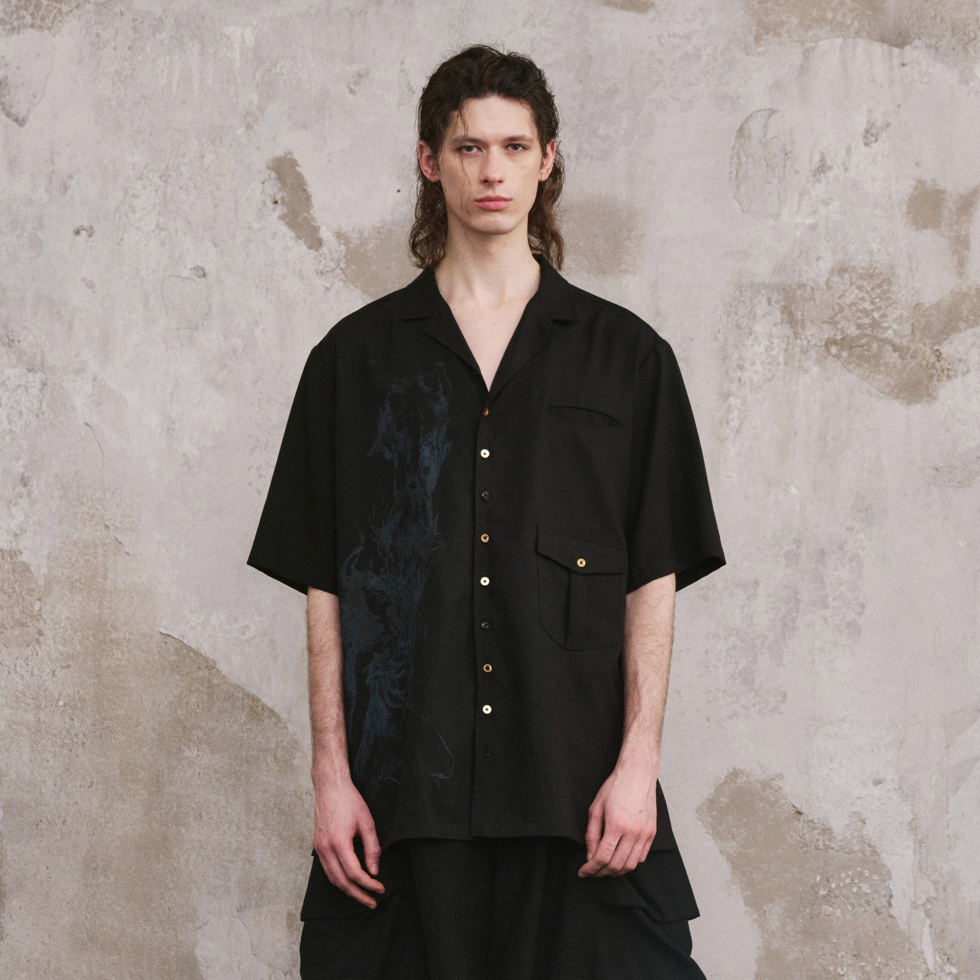 ILNya Nieternite Nifutur Tonal Graphic Cupro Half Shirt-Half shirt-S-Free Shipping Leatheretro
