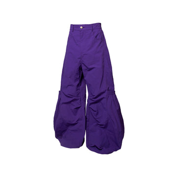 RELABEL Big-Pocket Pleated Oversized Curved Pants Purple-Pants-XS-Free Shipping Leatheretro
