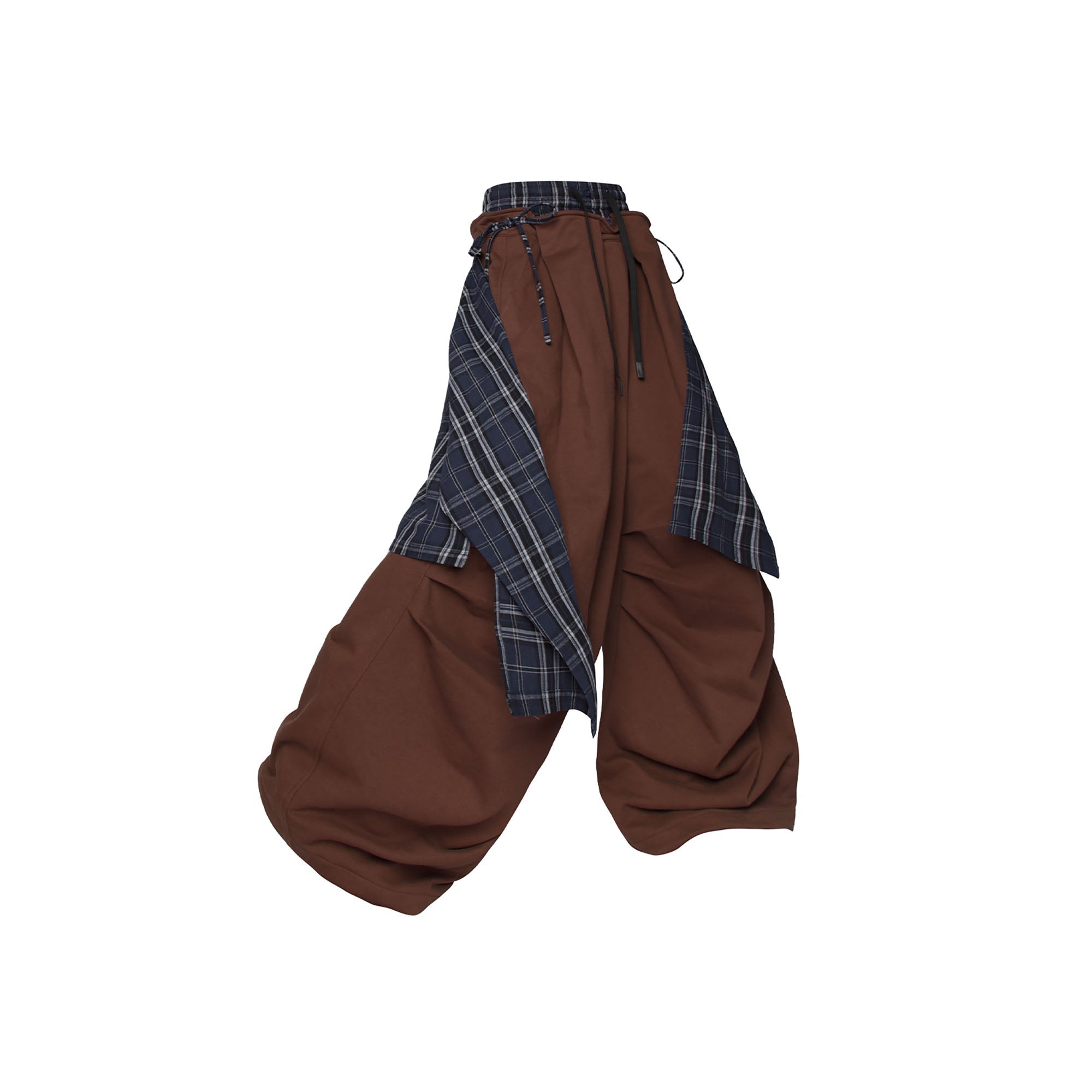 RELABEL Double Waistband Detachable Back Flap Oversized Sweatpants Brown-Pants-XS-Free Shipping Leatheretro