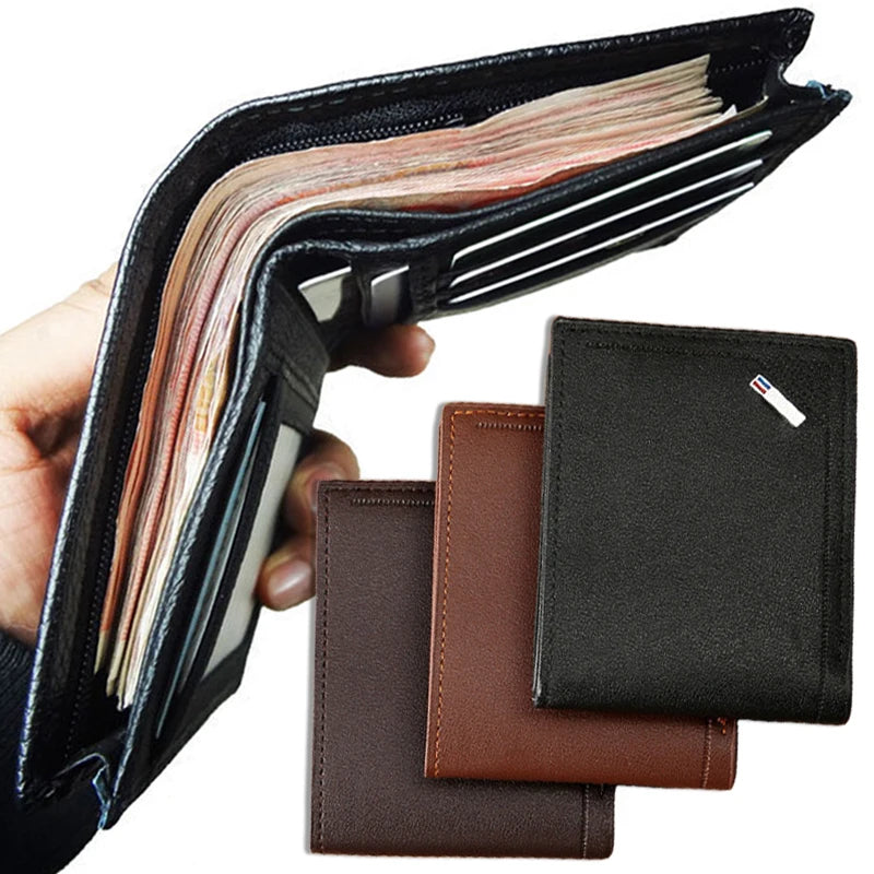 Luxury Handmade Leather Bifold Wallet - Vintage Premium Money Bag-Wallets & Money Clips-Black-Free Shipping Leatheretro