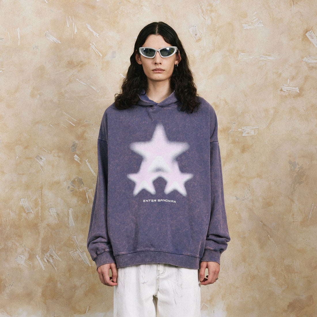 OVDY Soft Stars Faded Hoodie-Hoodie-S-Purple-Free Shipping Leatheretro