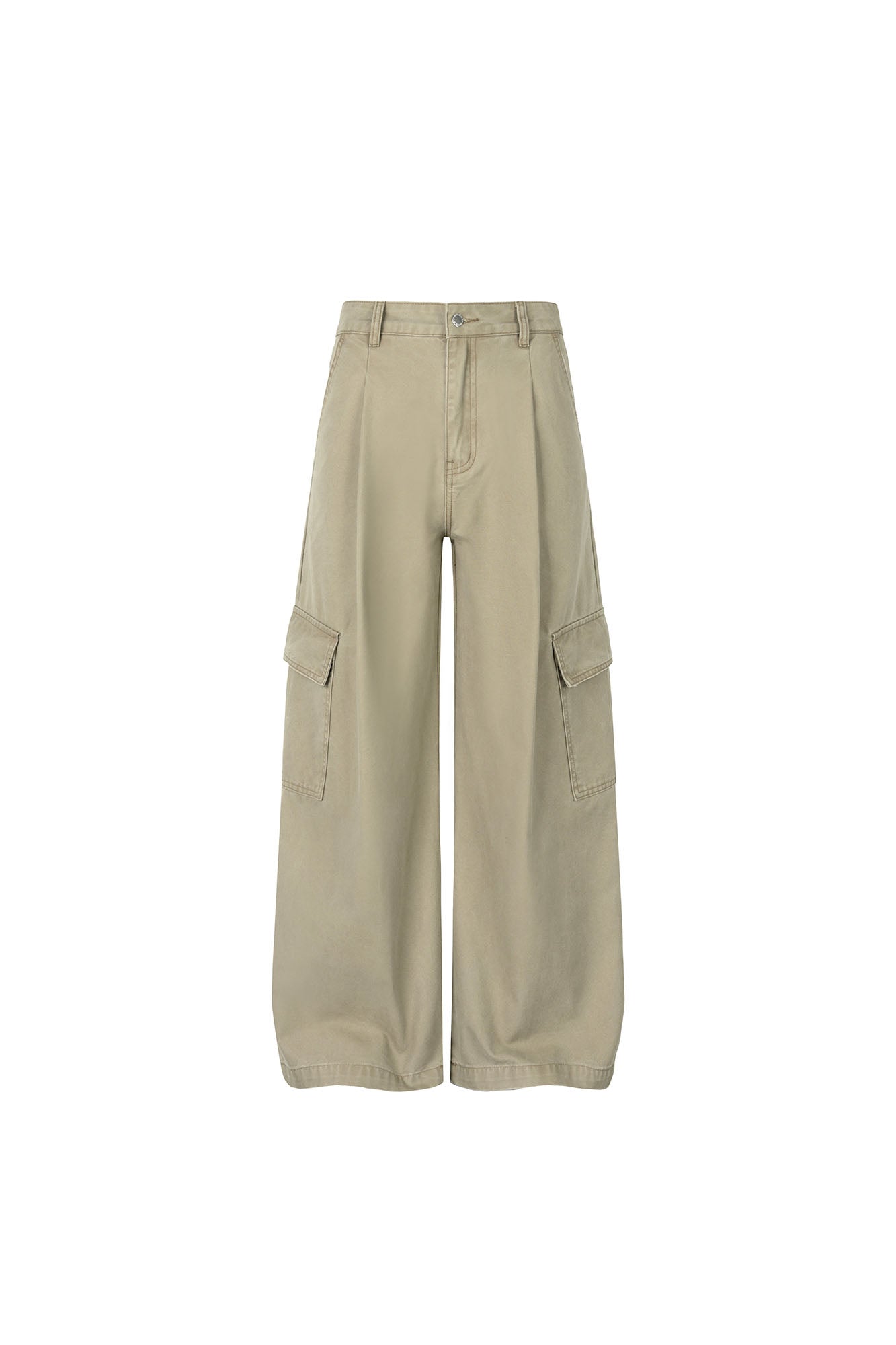 OKAYTHXBYE Pleated Utility Baggy Cargo Pants-Pants-Black-S-Free Shipping Leatheretro