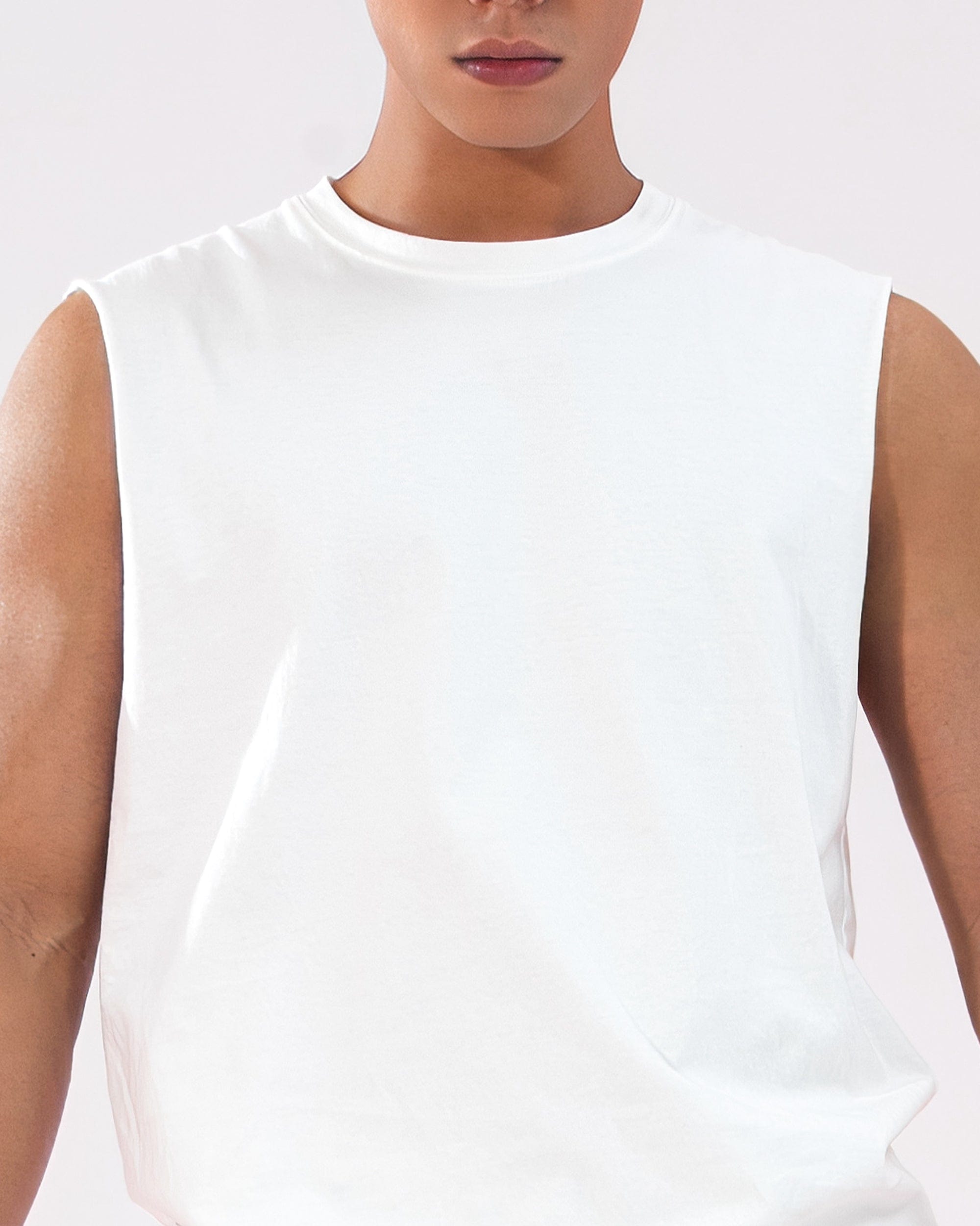 CLP Ripped Tank Top-Tank Top-M-White-Free Shipping Leatheretro