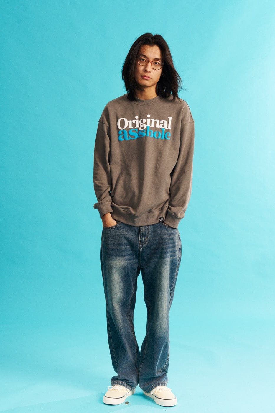 WCC Original Asshole Crewneck-Hoodie-M-Grey-Free Shipping Leatheretro