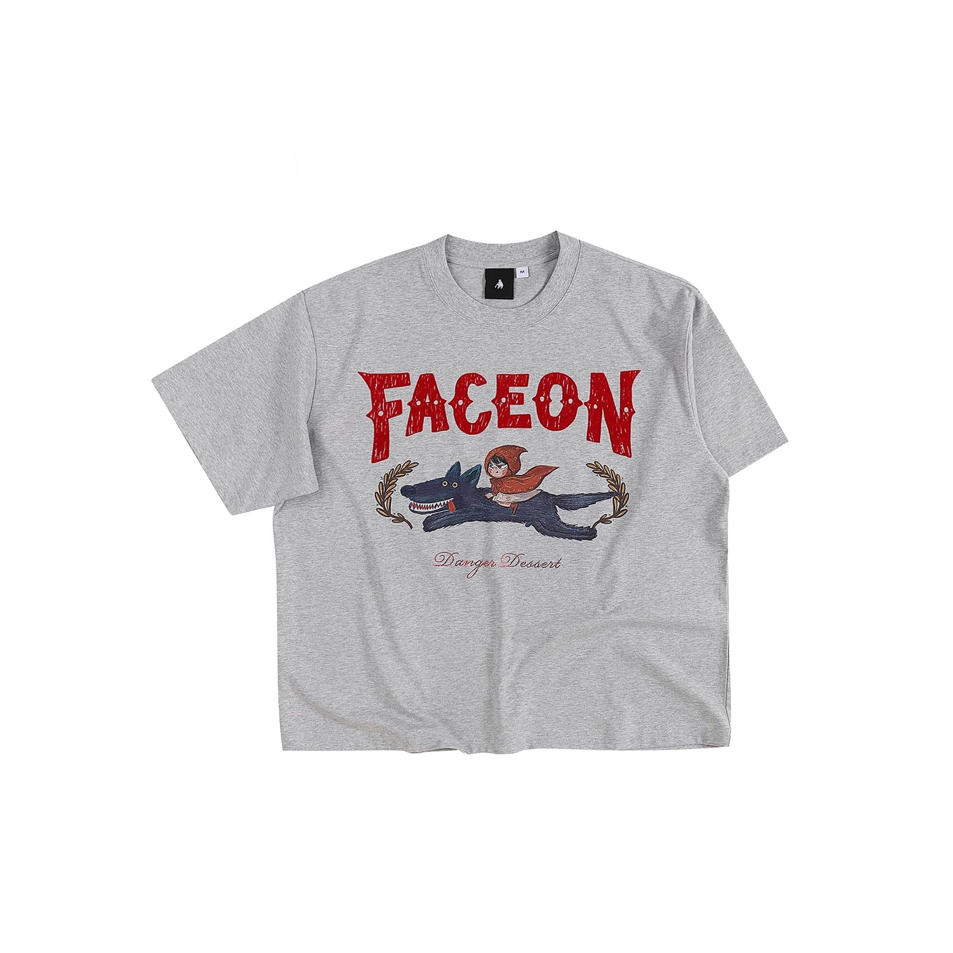 FACEONLAB Little Red Riding Knight Graphic T-Shirt-T Shirt-M-Gray-Free Shipping Leatheretro