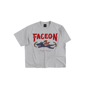 FACEONLAB Little Red Riding Knight Graphic T-Shirt-T Shirt-M-Gray-Free Shipping Leatheretro