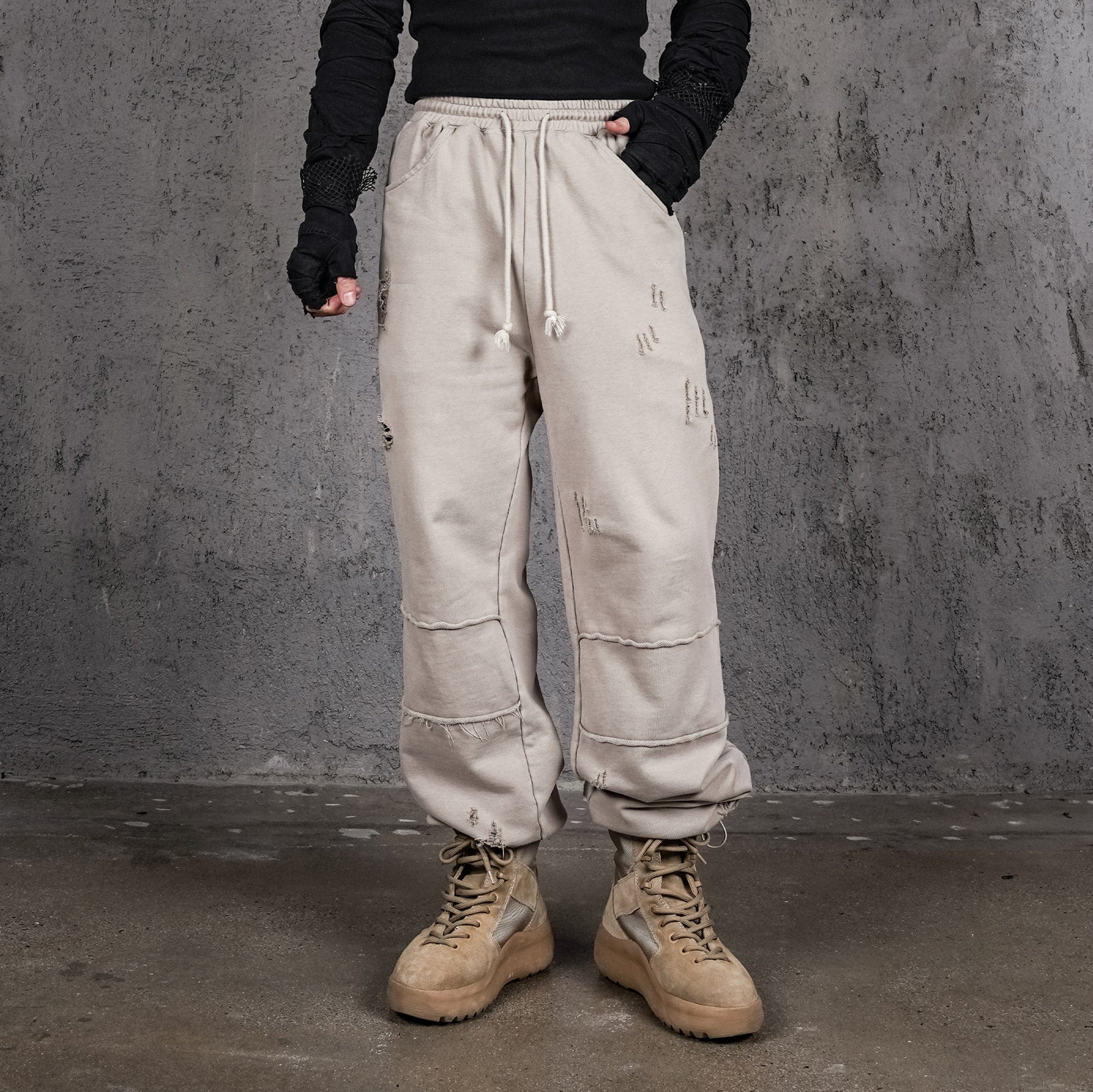 UNDERWATER Wasteland Ripped Spliced Jogger-Pants-S-Free Shipping Leatheretro