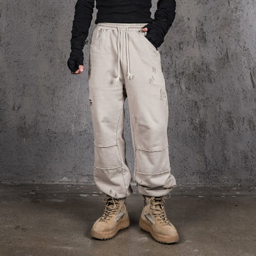 UNDERWATER Wasteland Ripped Spliced Jogger-Pants-S-Free Shipping Leatheretro