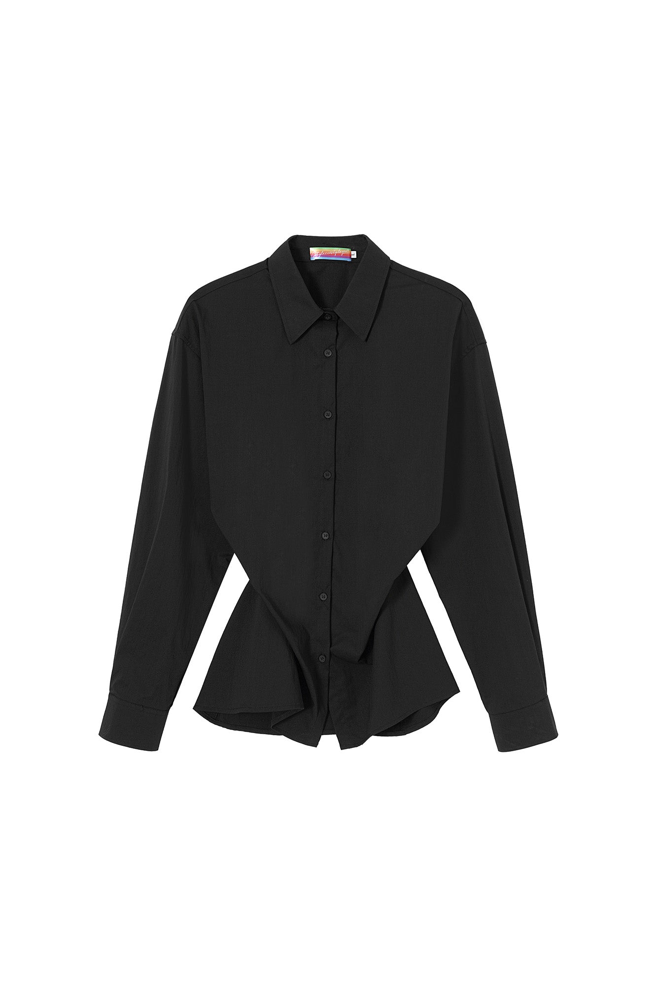CLP Tailored Waist-Cinched Shirt-Shirt-S-Black-Free Shipping Leatheretro