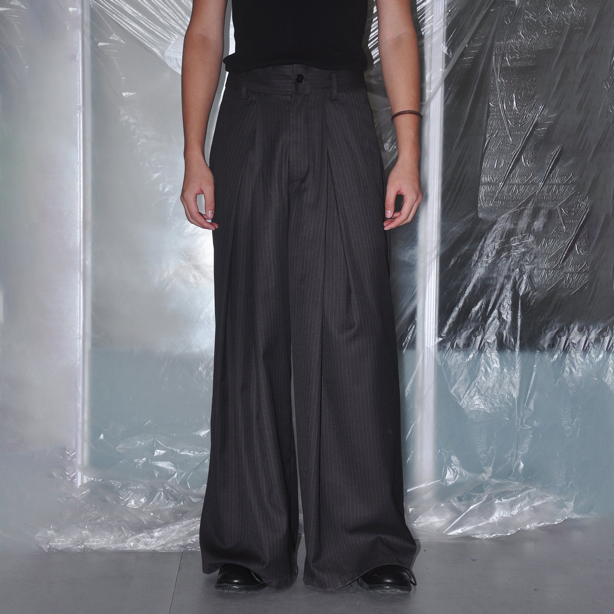 7440 37 1 Pleated Pinstripe Trousers-Pants-S (Preorder)-Free Shipping Leatheretro