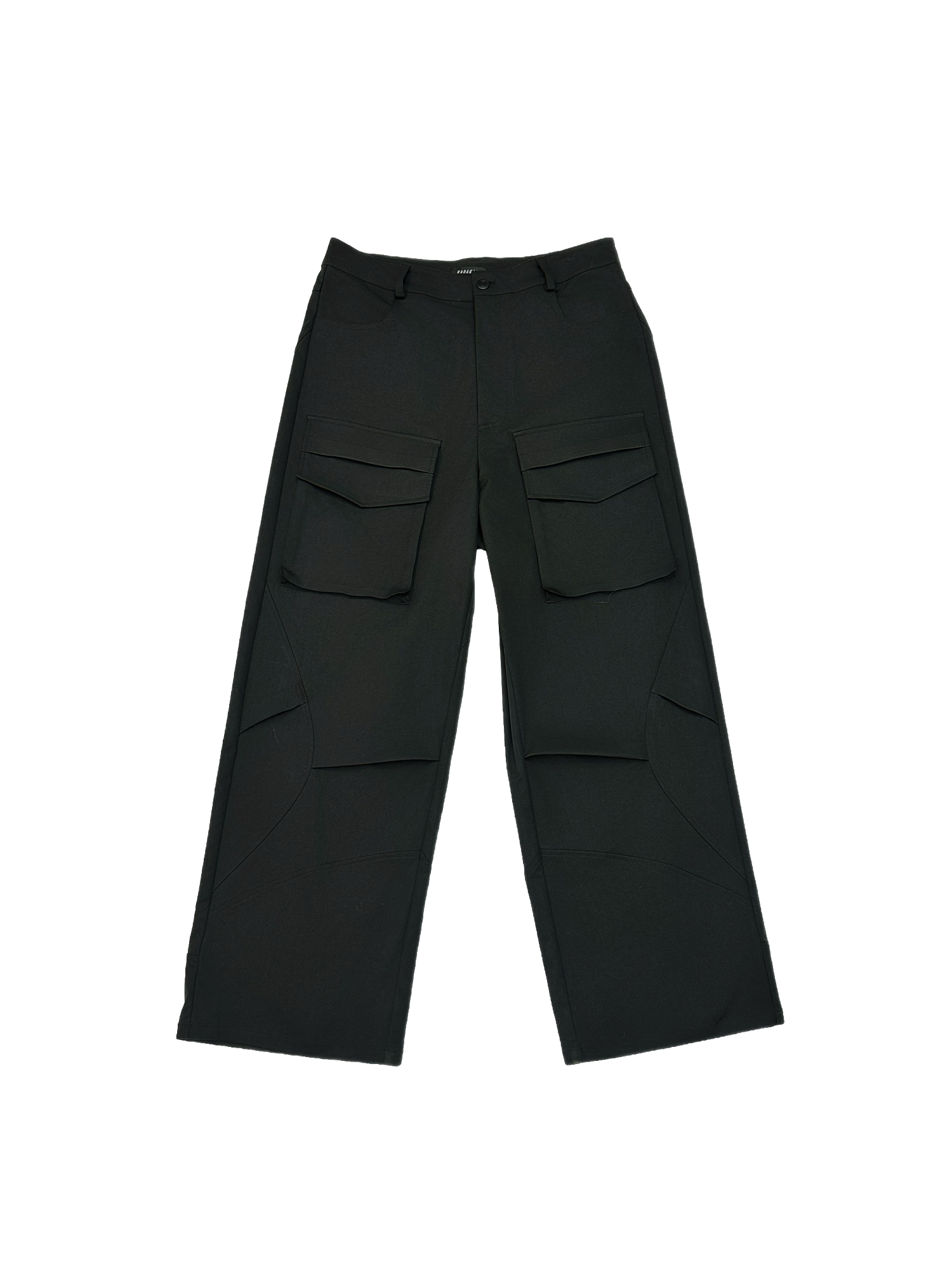 KADAKADA Paneled Wide-Leg Cargo Pants-Pants-M (Preorder)-Black-Free Shipping Leatheretro