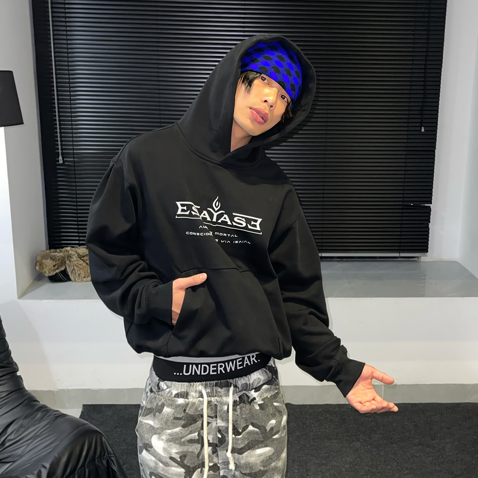 ESAIAS Silicone Letter Graphic Boxy Hoodie-Hoodie-S-Free Shipping Leatheretro