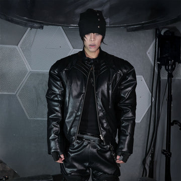 SSIN7 Armored Panel Bomber Jacket-Jacket-S (Preorder)-Free Shipping Leatheretro