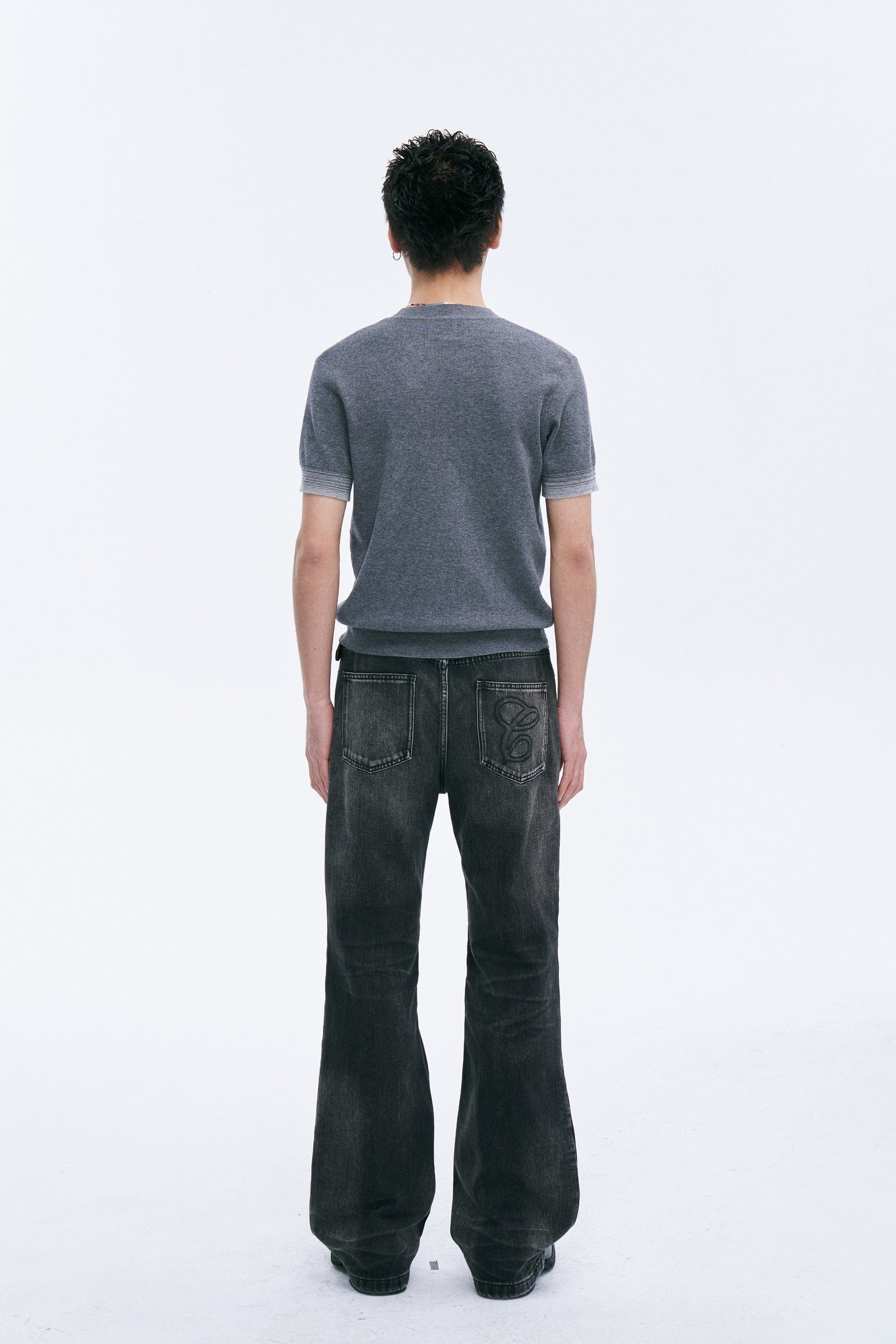 CATSSTAC Whisker Washed Frayed Straight-Leg Jeans-Jeans-S-Free Shipping Leatheretro