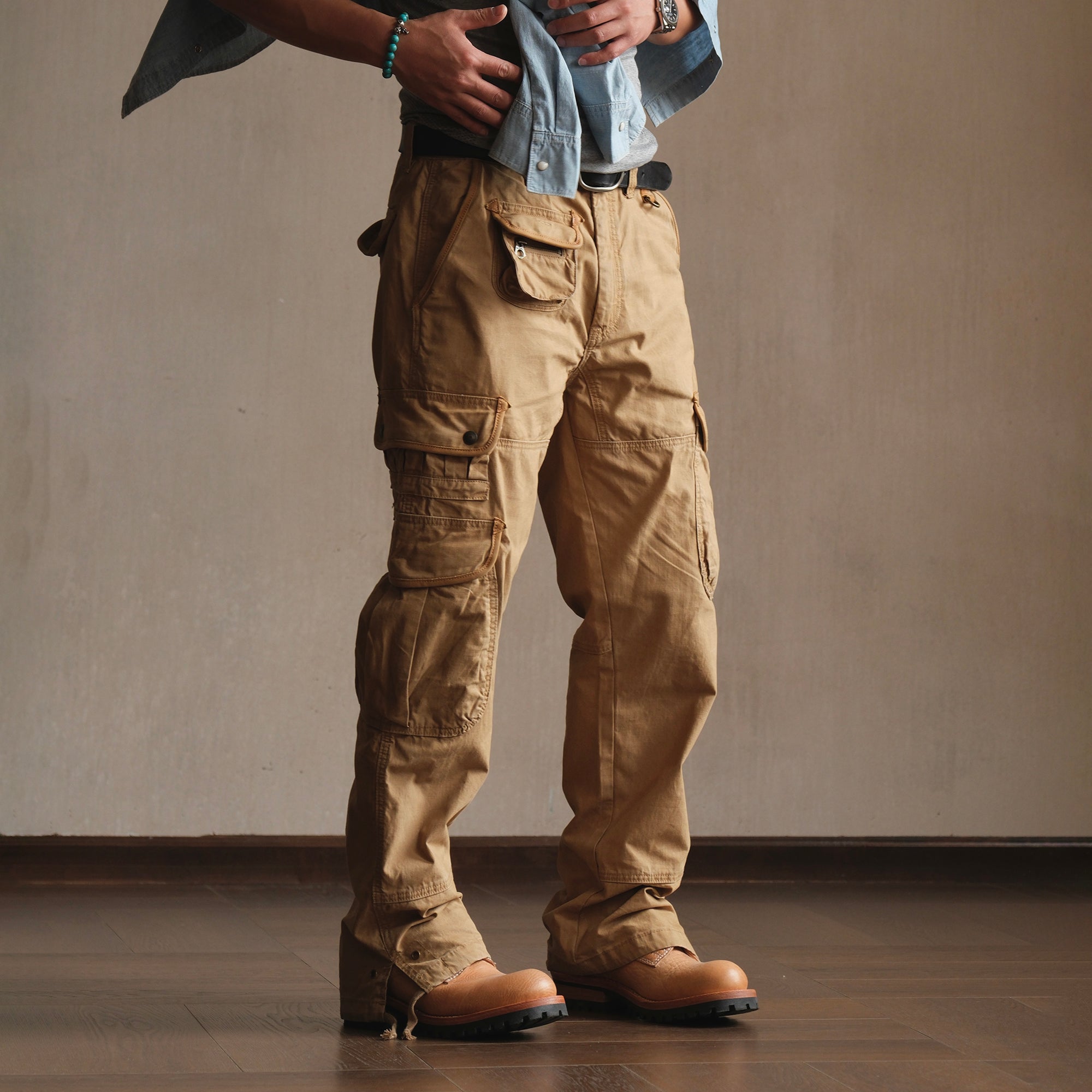 NEIGBORL Multi-Pocket Straight Cargo Pants-Pants-S (Preorder)-Free Shipping Leatheretro