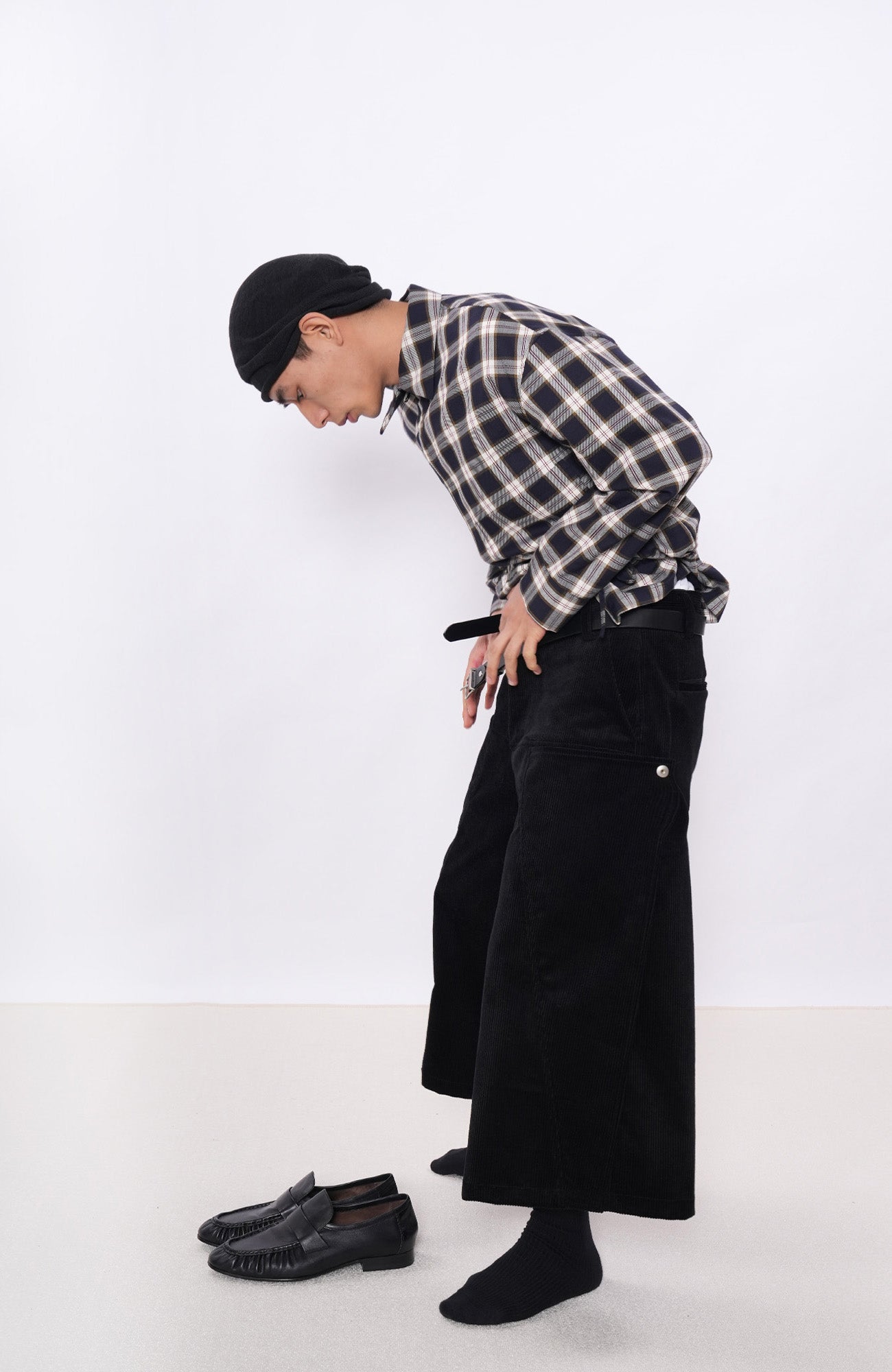 7440 37 1 Snap-Panel Corduroy Cropped Pants-Pants-S (Preorder)-Free Shipping Leatheretro