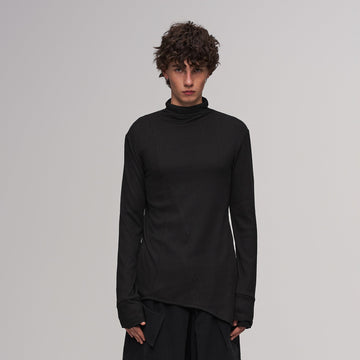 ILNya Nieternite Nifutur Asymmetric Ribbed Mock Neck Sweater-Sweater-S (0)-Free Shipping Leatheretro