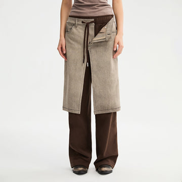 ORGANIC EMOTION Layered Denim Shorts Pants-Pants-S-Free Shipping Leatheretro
