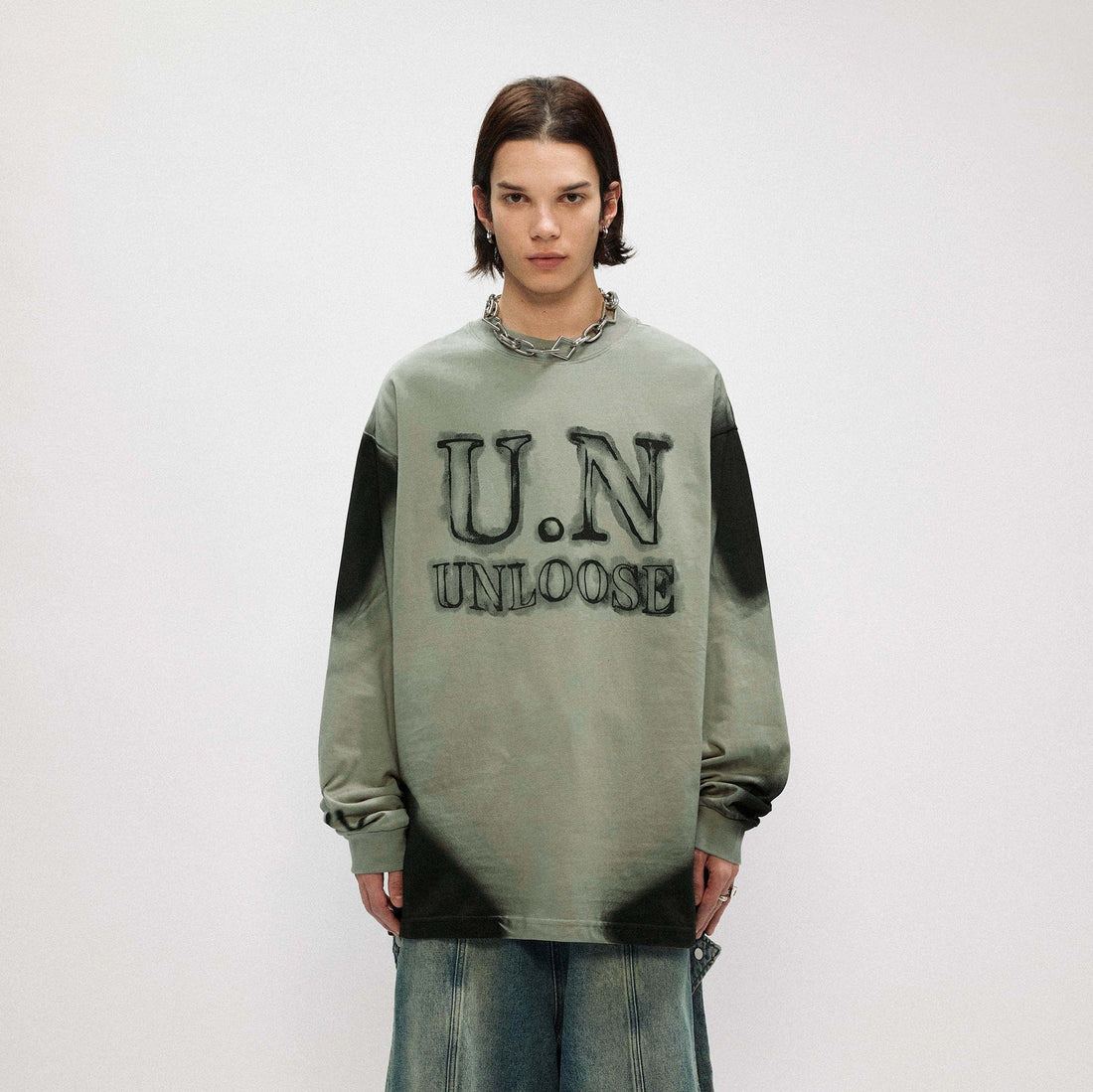 OVDY Unloose Ink Gradient Long-Sleeve Tee-L/S Tee-S-Free Shipping Leatheretro