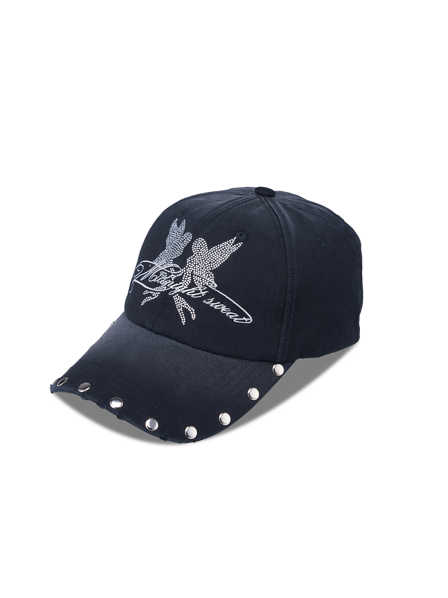 SANB Washed Angel Diamond Baseball Cap-Hat, Cap, Beanie-One Size-Free Shipping Leatheretro