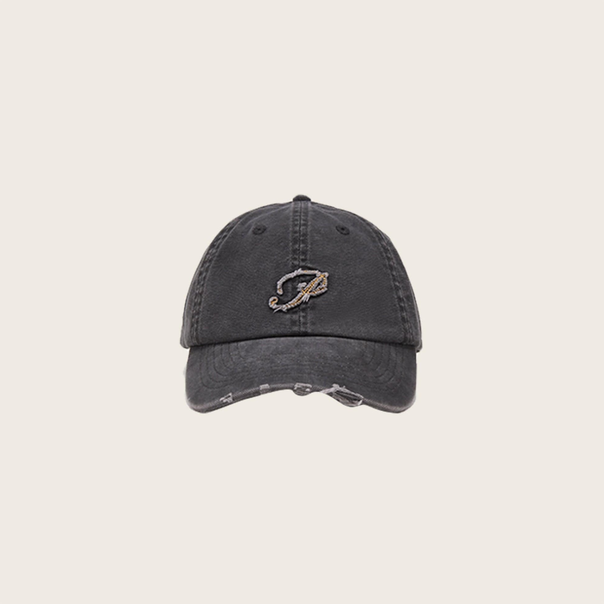 OPICLOTH Distressed LOGO Embroidered Cap-Hat, Cap, Beanie-One Size-Grey-Free Shipping Leatheretro