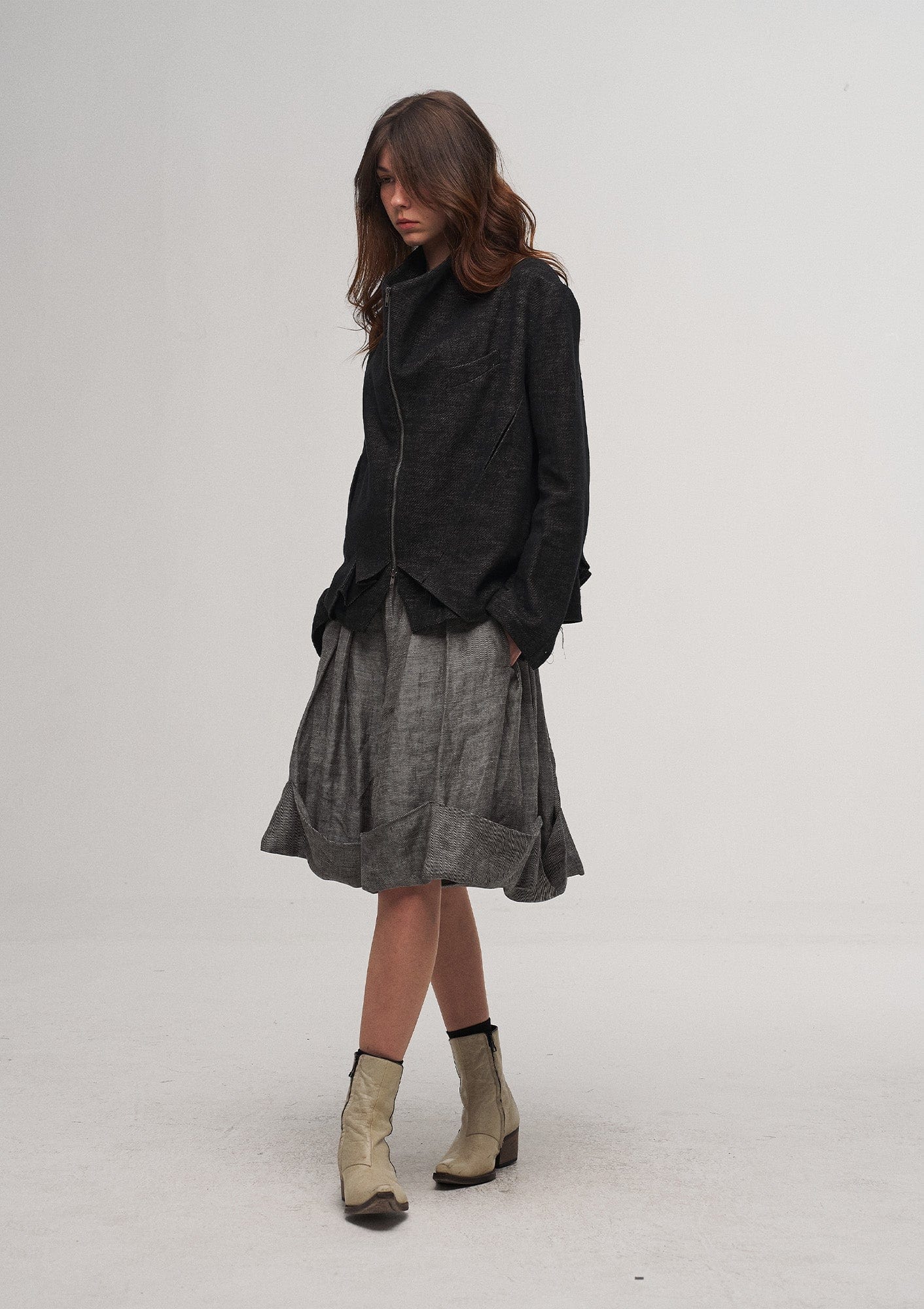 ILNya Nieternite Nifutur Double-Layer Weave Linen Jacket Black-Jacket-S (0)-Free Shipping Leatheretro