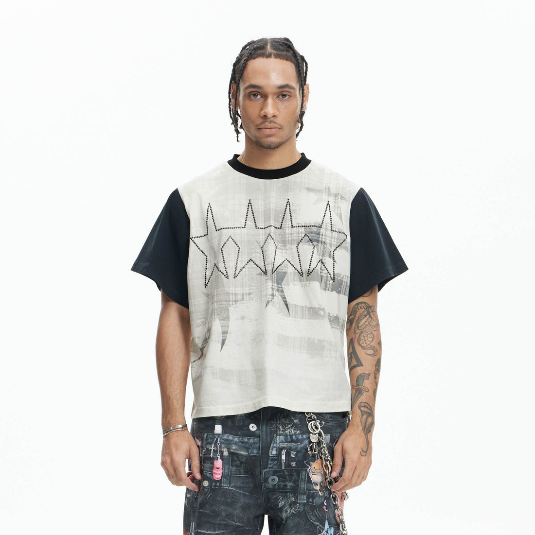 DND4DES Diamond Star Contrast T-Shirt-T Shirt-S-Free Shipping Leatheretro