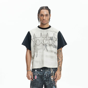 DND4DES Diamond Star Contrast T-Shirt-T Shirt-S-Free Shipping Leatheretro