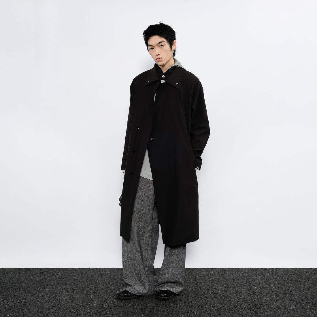 7440 37 1 Arc Placket Dual-Collar Contrast Interior Coat-Jacket-S (Preorder)-Free Shipping Leatheretro