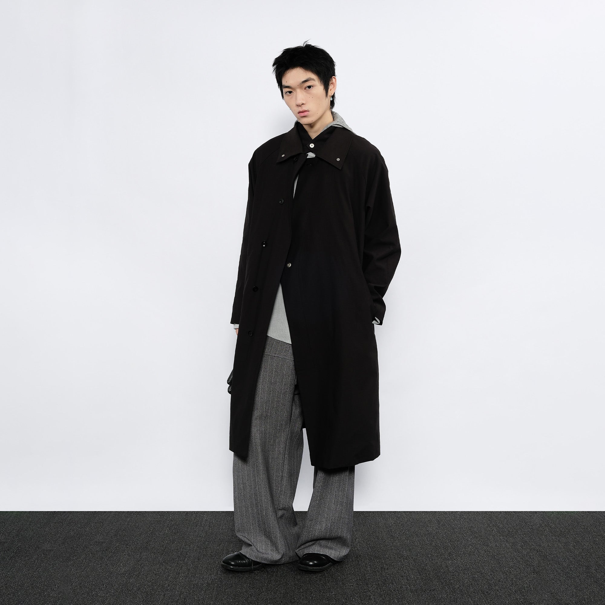 7440 37 1 Arc Placket Dual-Collar Contrast Interior Coat-Jacket-S (Preorder)-Free Shipping Leatheretro