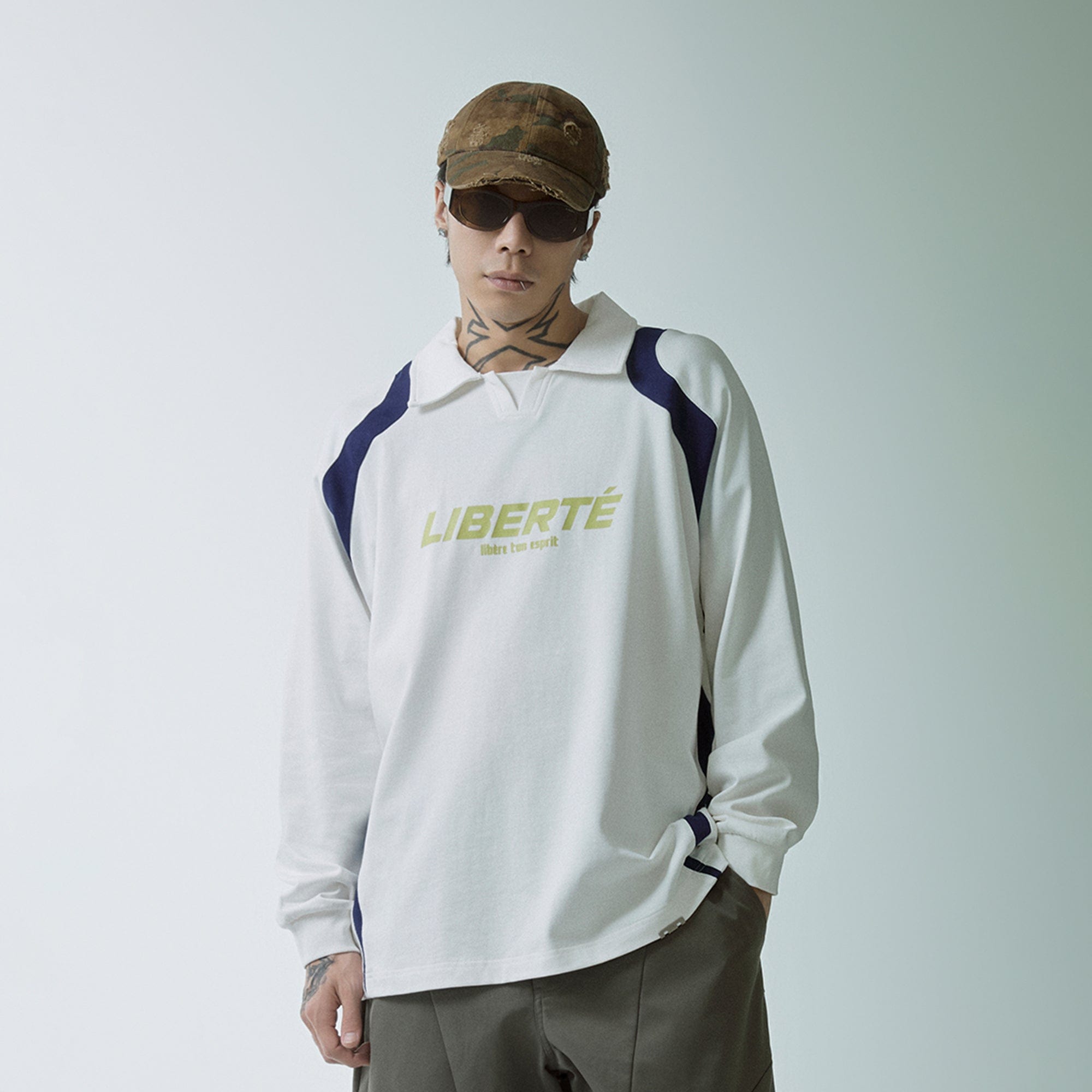 F2CE Retro Deconstructed Raglan Long-Sleeve Tee-L/S Tee-S-White-Free Shipping Leatheretro