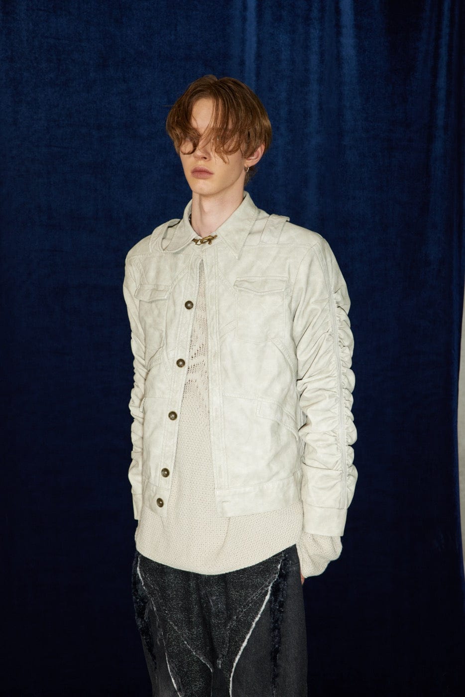 DND4DES Faux Leather Wrinkled Jacket-Jacket-S-Beige-Free Shipping Leatheretro