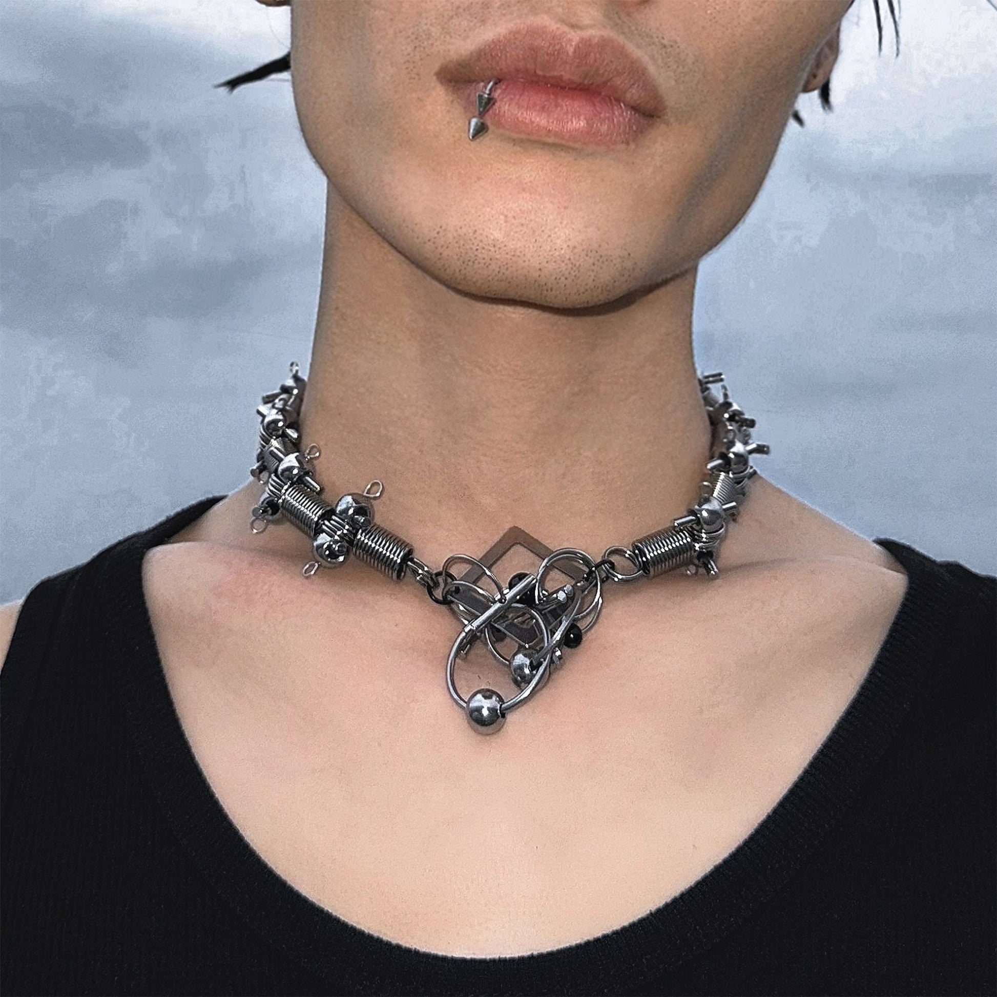 ILLUSORY Ex Machina Mechanical Rivet Necklace-Necklace-Standard (40-46cm)-Free Shipping Leatheretro