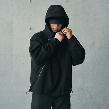 ENSHADOWER Deconstructed Asymmetrical Windbreaker-Jacket-S-Black-Free Shipping Leatheretro