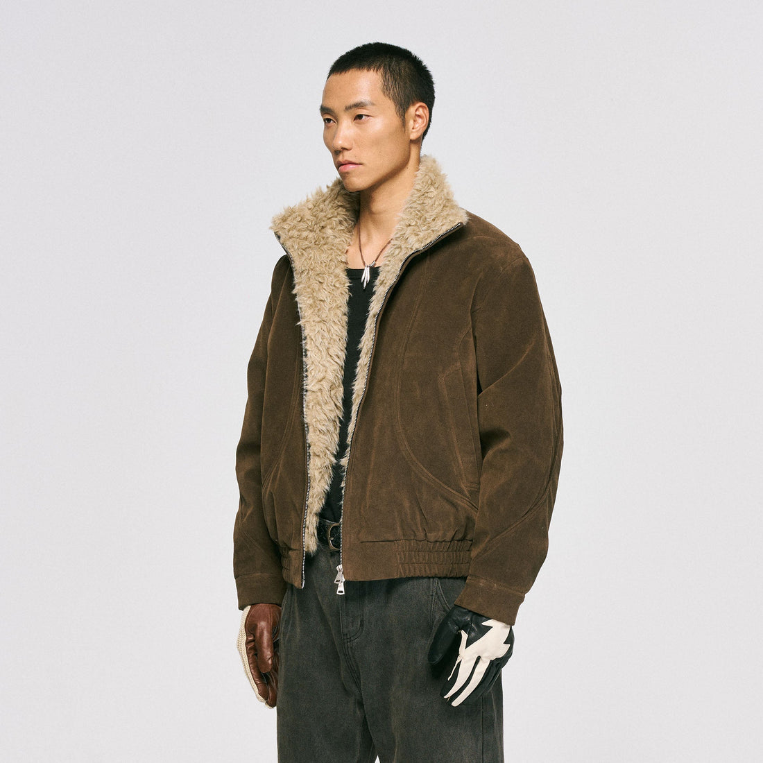 CATSSTAC Curved Panel Suede Jacket-Jacket-M (Preorder)-Free Shipping Leatheretro