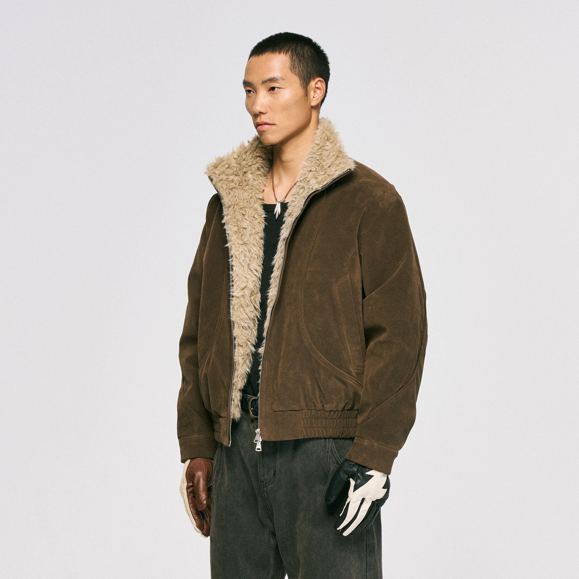 CATSSTAC Curved Panel Suede Jacket-Jacket-M (Preorder)-Free Shipping Leatheretro