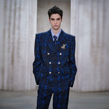 FACEONLAB Snake Diamond Double-Breasted Blazer-Jacket-M-Free Shipping Leatheretro