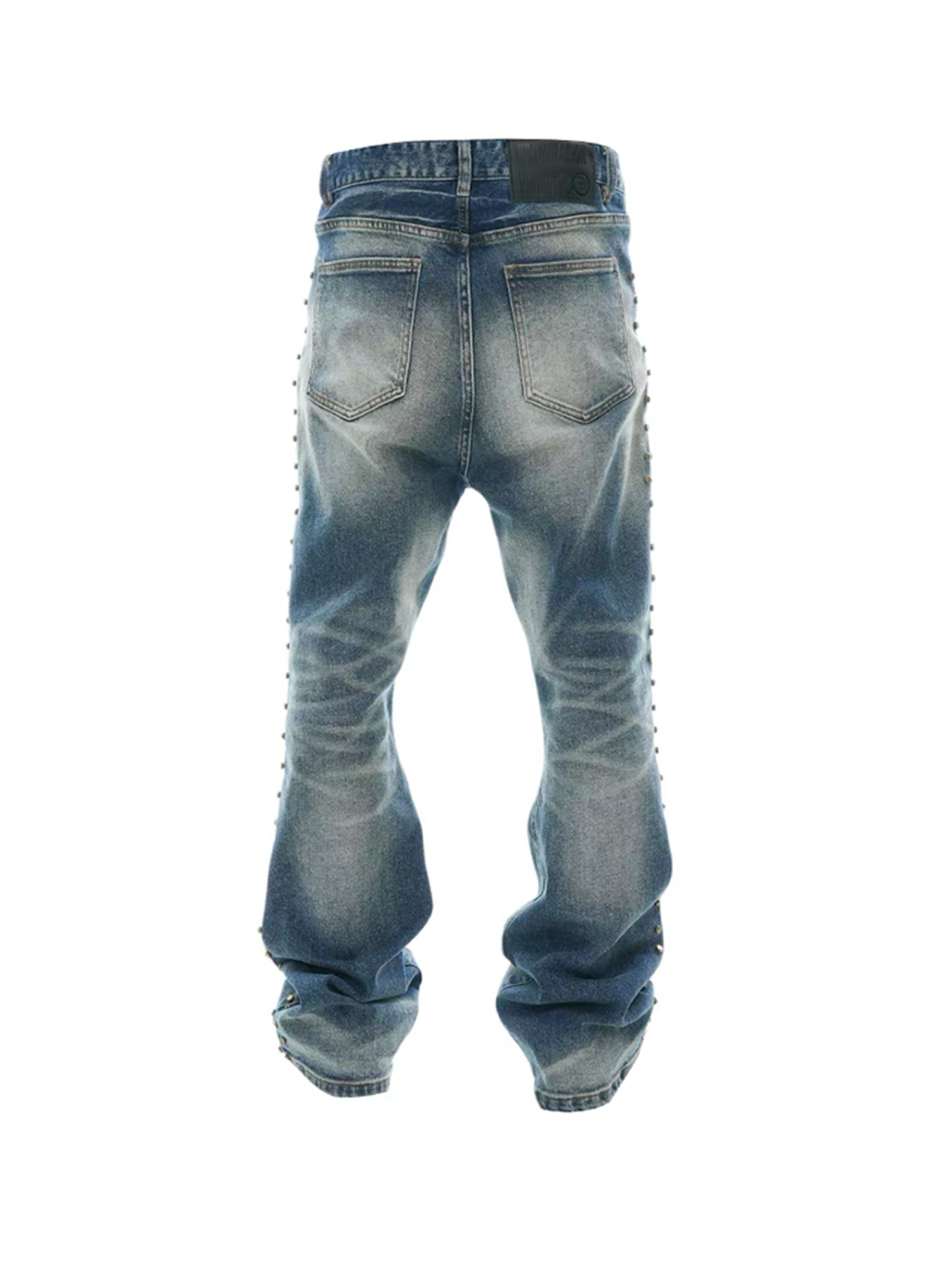 VINKID Deconstructed Side-Studded Washed Jeans-Jeans-S / 31"-Free Shipping Leatheretro