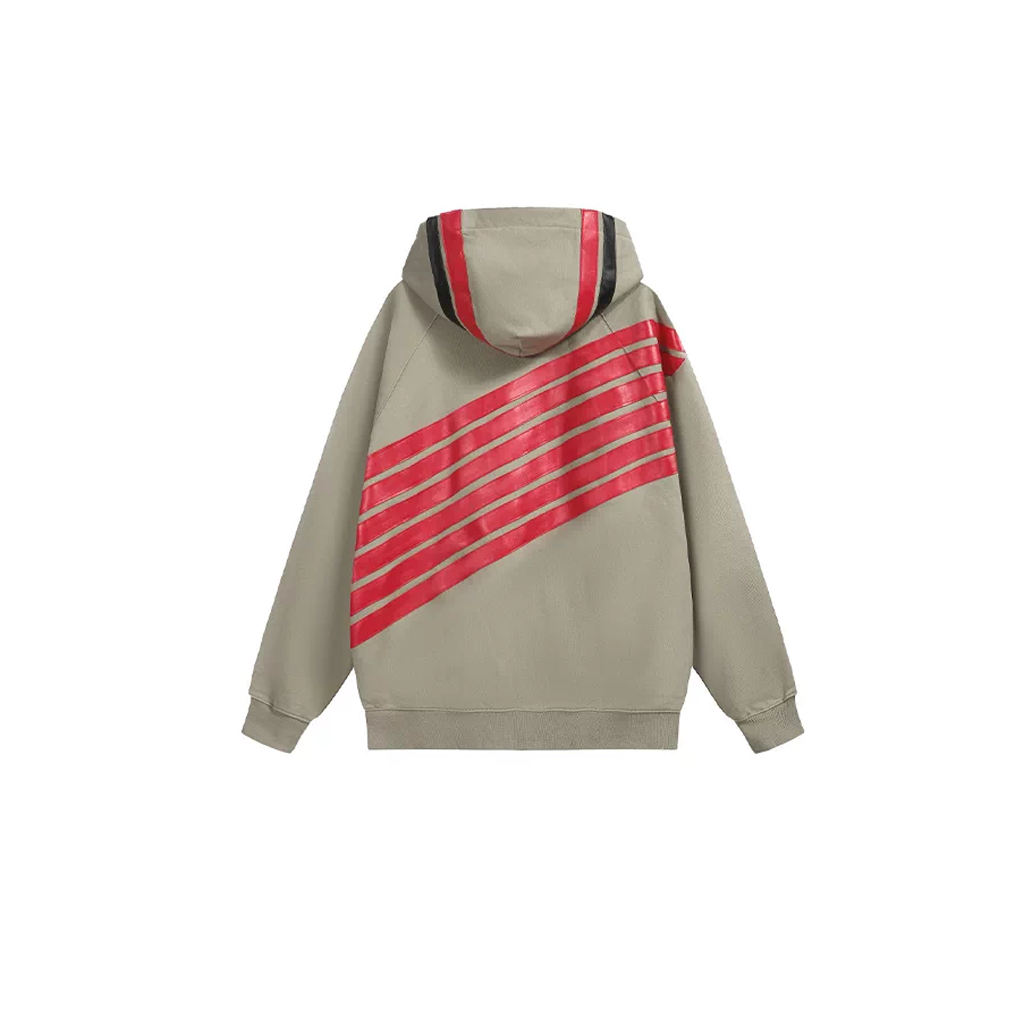 NOTHINGNESS WORLD Four-Stripe Zip-Up Hoodie-Jacket-S-Black-Free Shipping Leatheretro