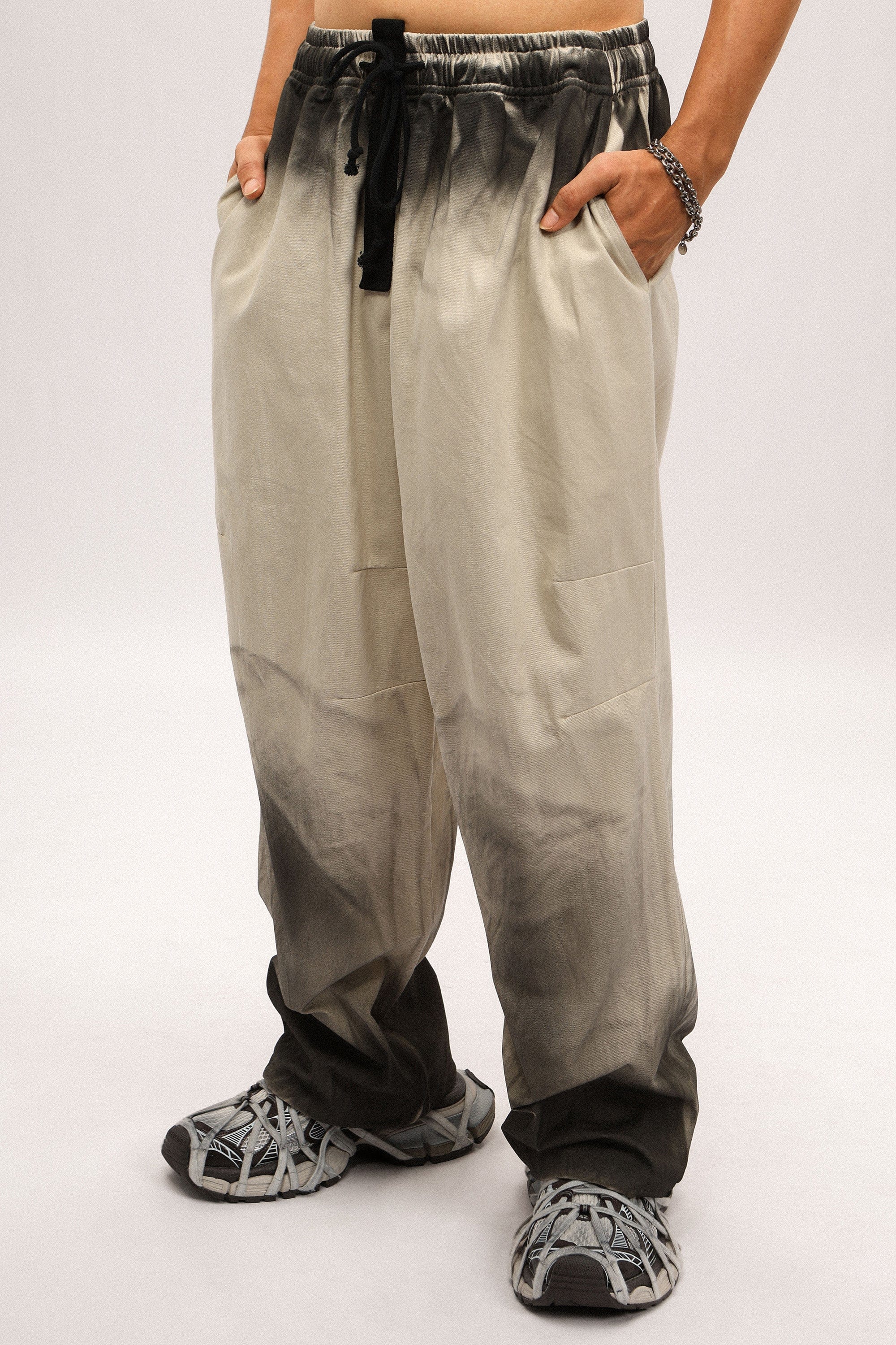 OVDY Ink Dipped Crinkled Pants-Pants-S-Free Shipping Leatheretro