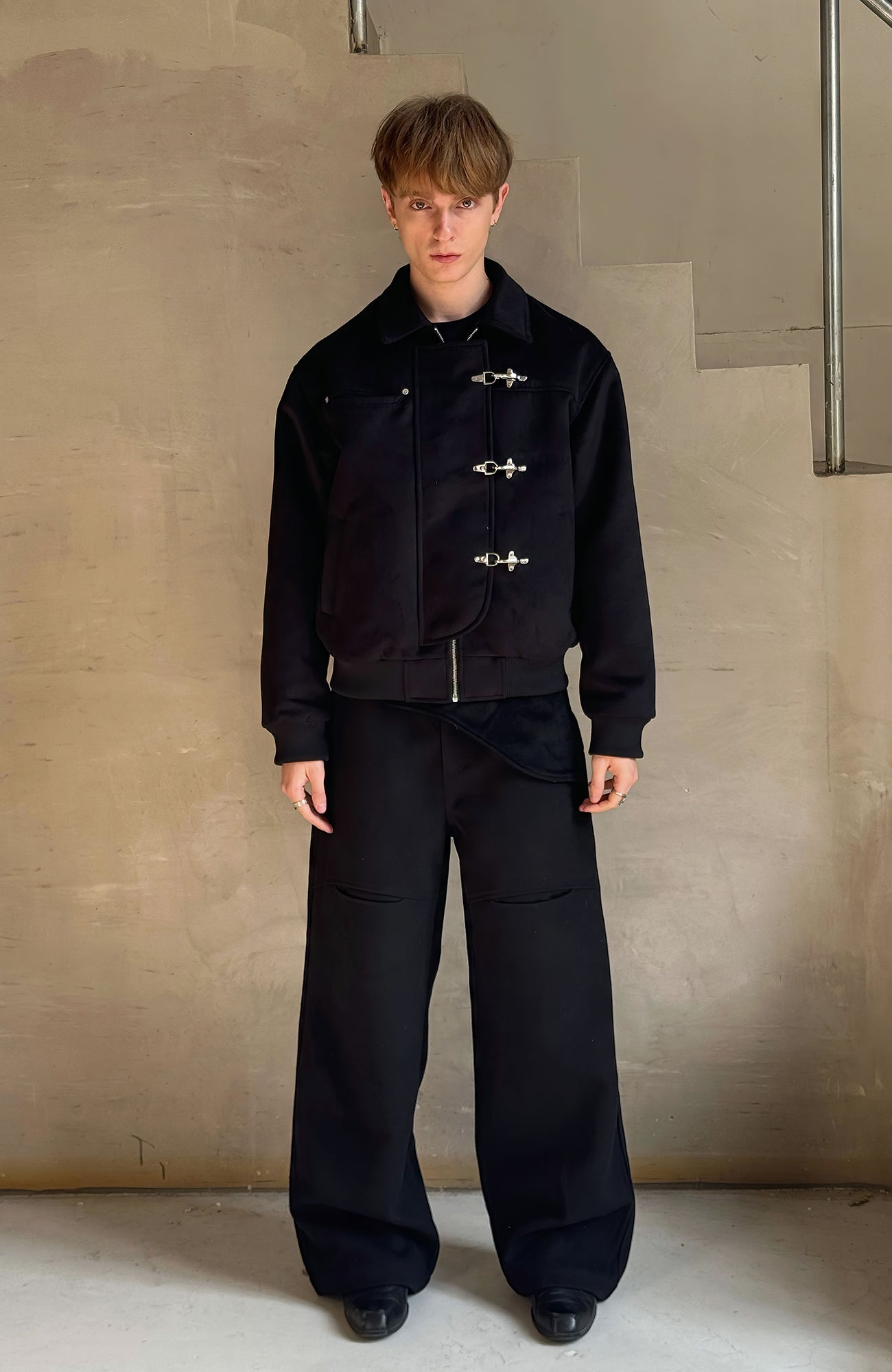 ESAIAS Harness-Lock Wool-Blend Jacket-Jacket-S-Free Shipping Leatheretro