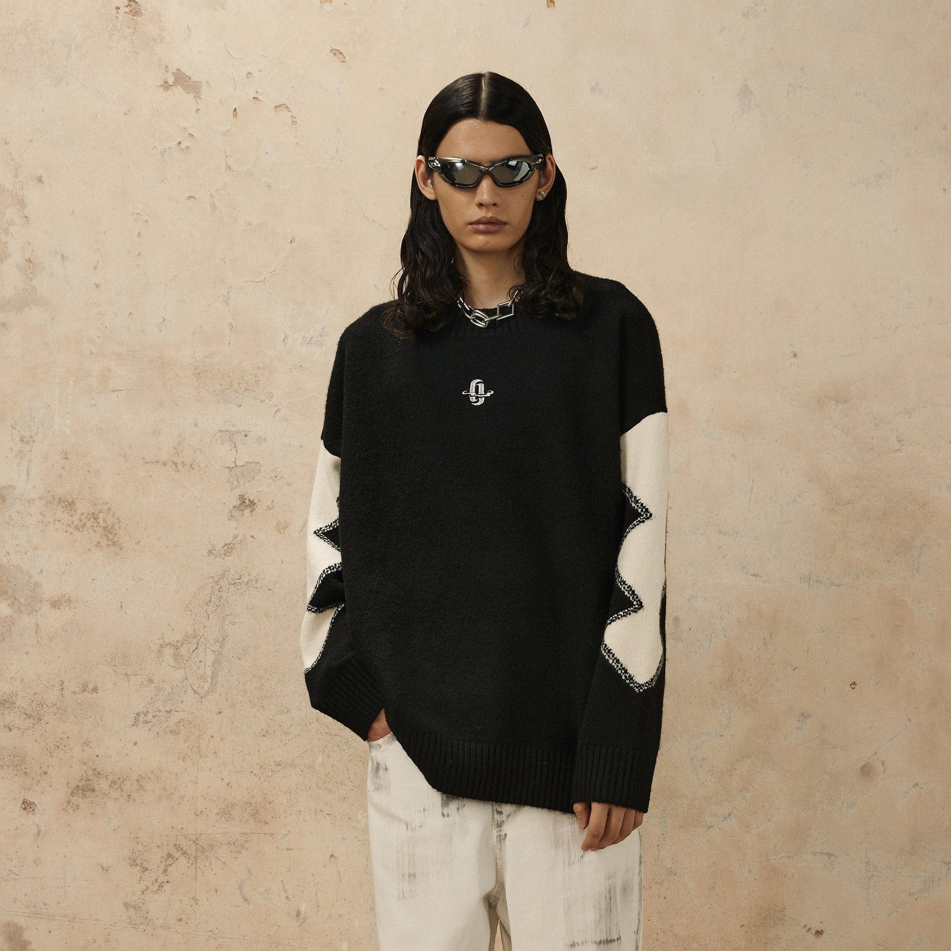 OVDY Color-Blocked Patchwork Sweater-Sweater-S-Free Shipping Leatheretro