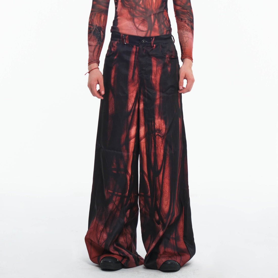 EMBRYO Hair Full-Print Wide-Leg Pants-Pants-S-Free Shipping Leatheretro