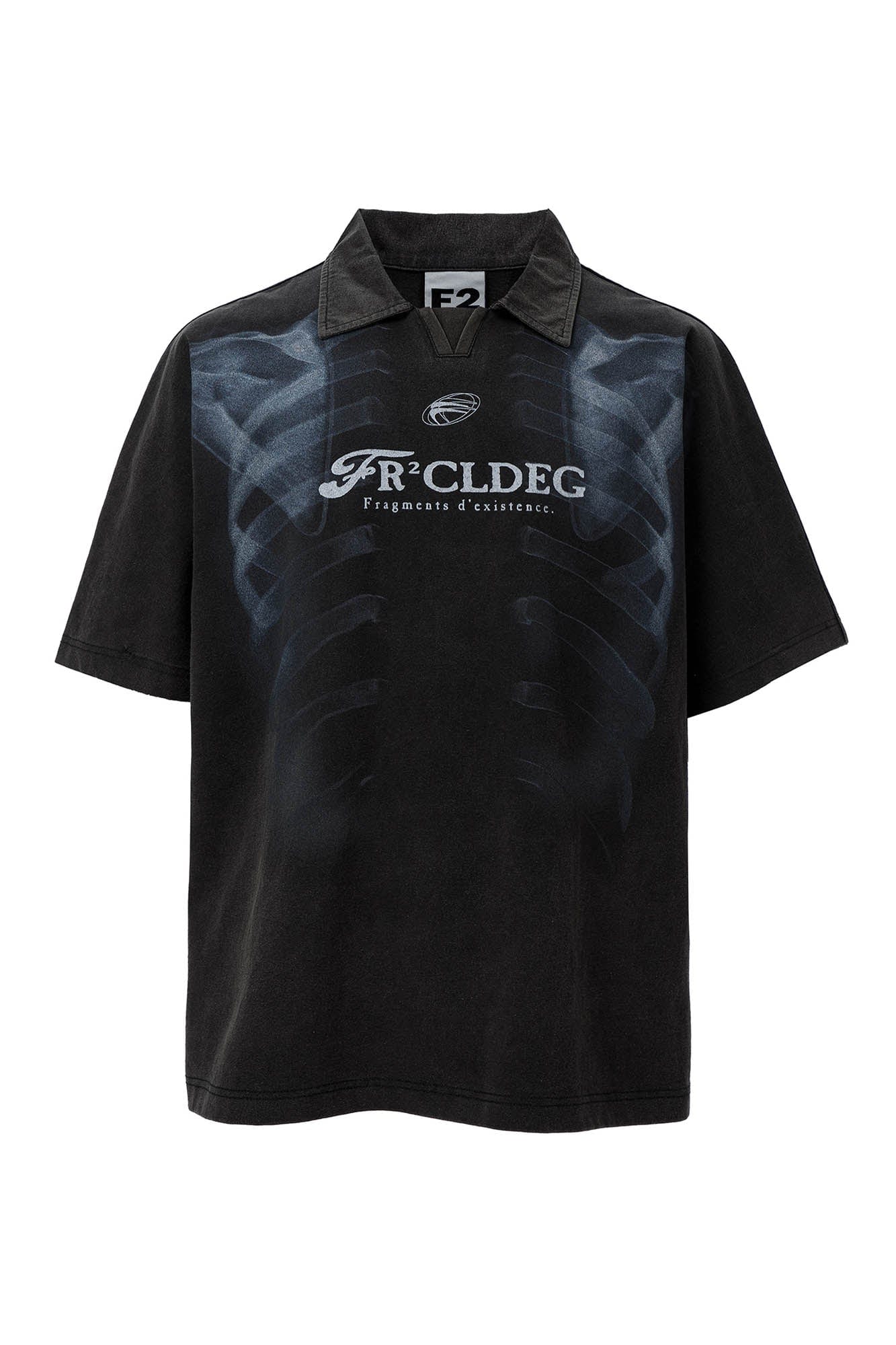 F2CE Distressed X-Ray Polo T-Shirt-T Shirt-S-Free Shipping Leatheretro