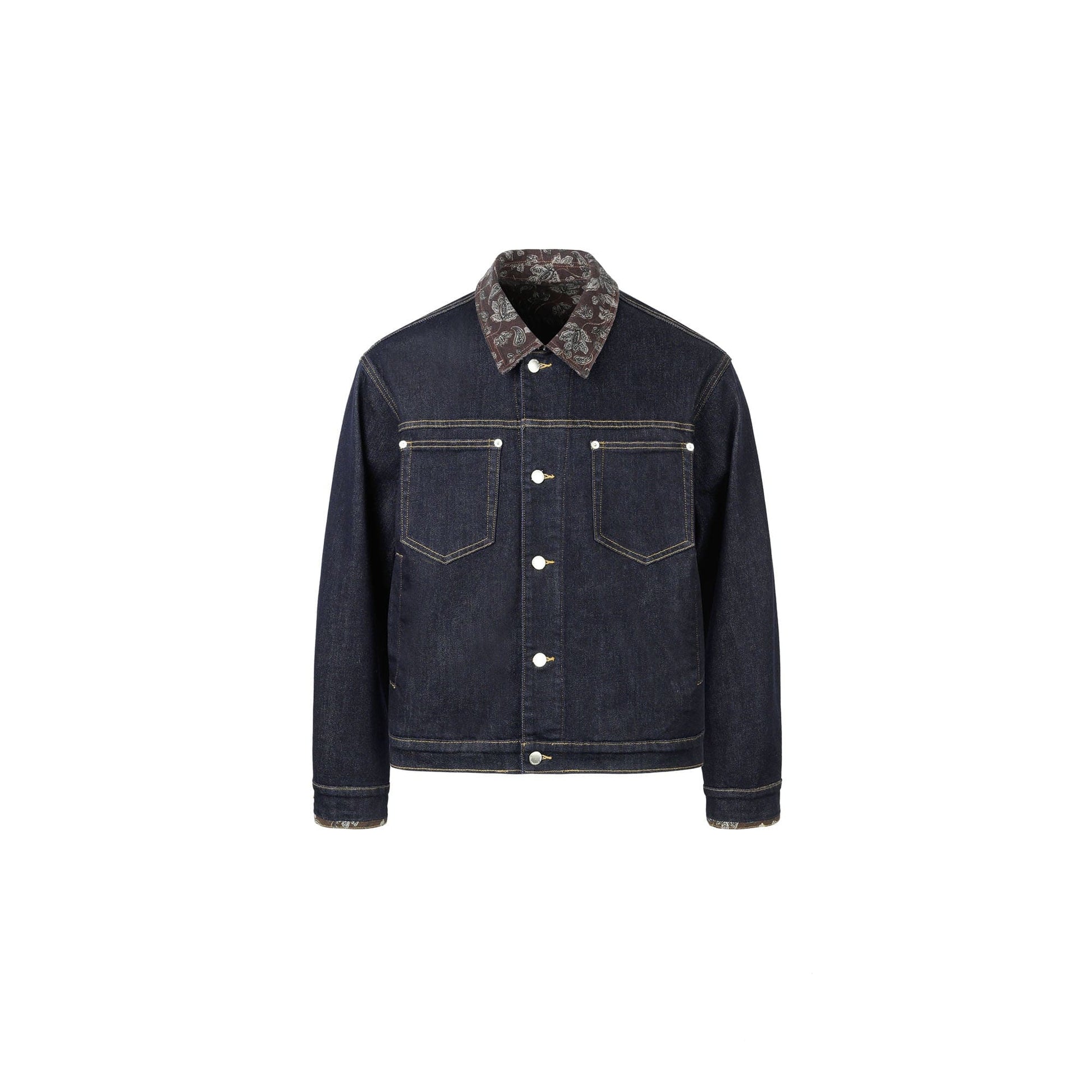 OKAYTHXBYE Floral-Lined Denim Jacket-Jacket-S-Free Shipping Leatheretro