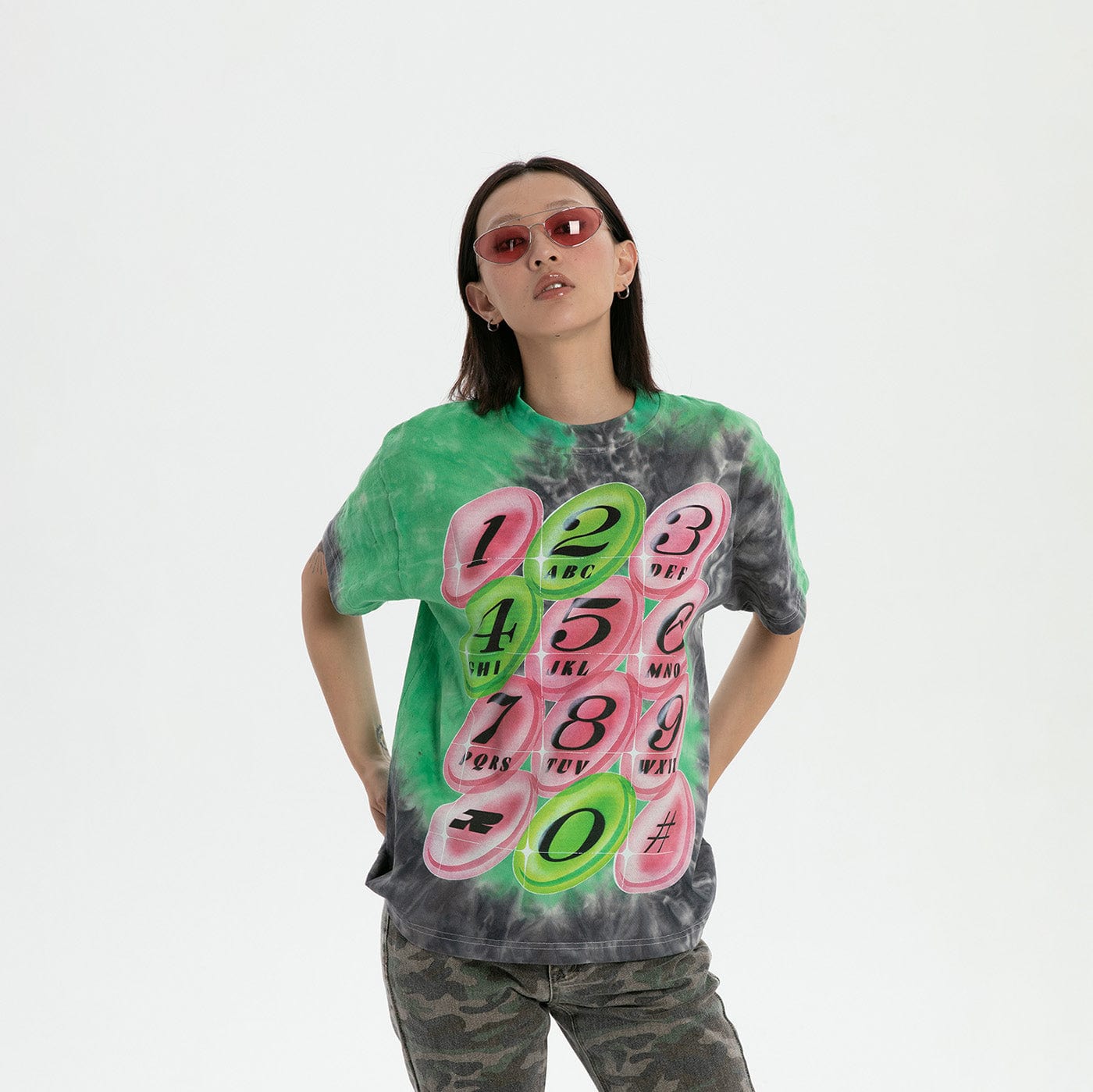 RTVG Tie-Dye Full-print Telephone T-Shirt-T Shirt-S-Free Shipping Leatheretro
