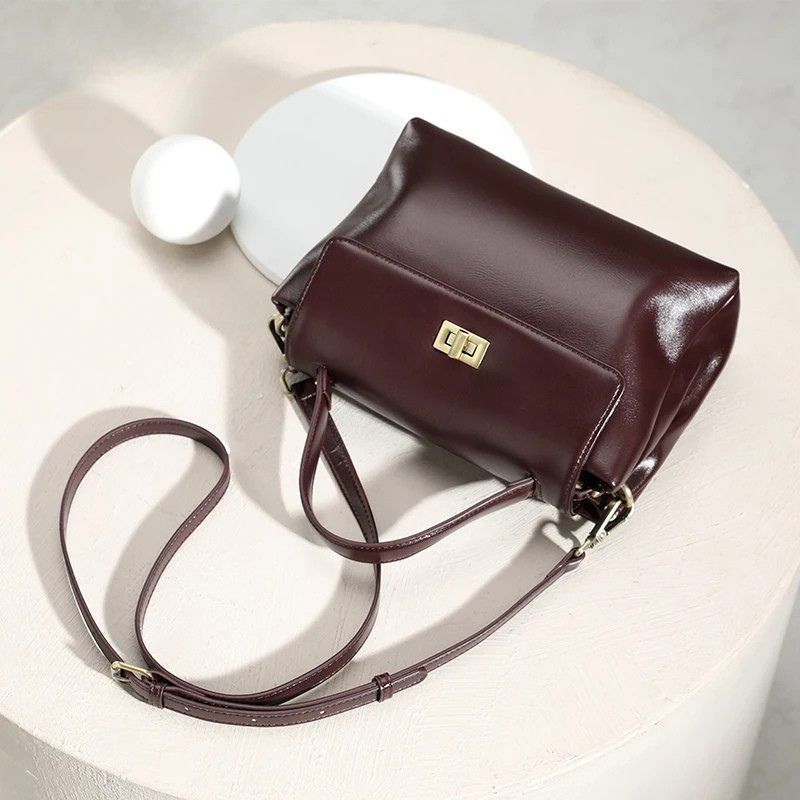 Leather Handbag Fashion Crossbody Bags-Handbags-Brown-Free Shipping Leatheretro